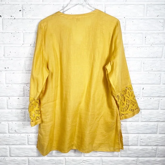 Chico's Yellow Lace Tunic Top - Picture 6 of 7